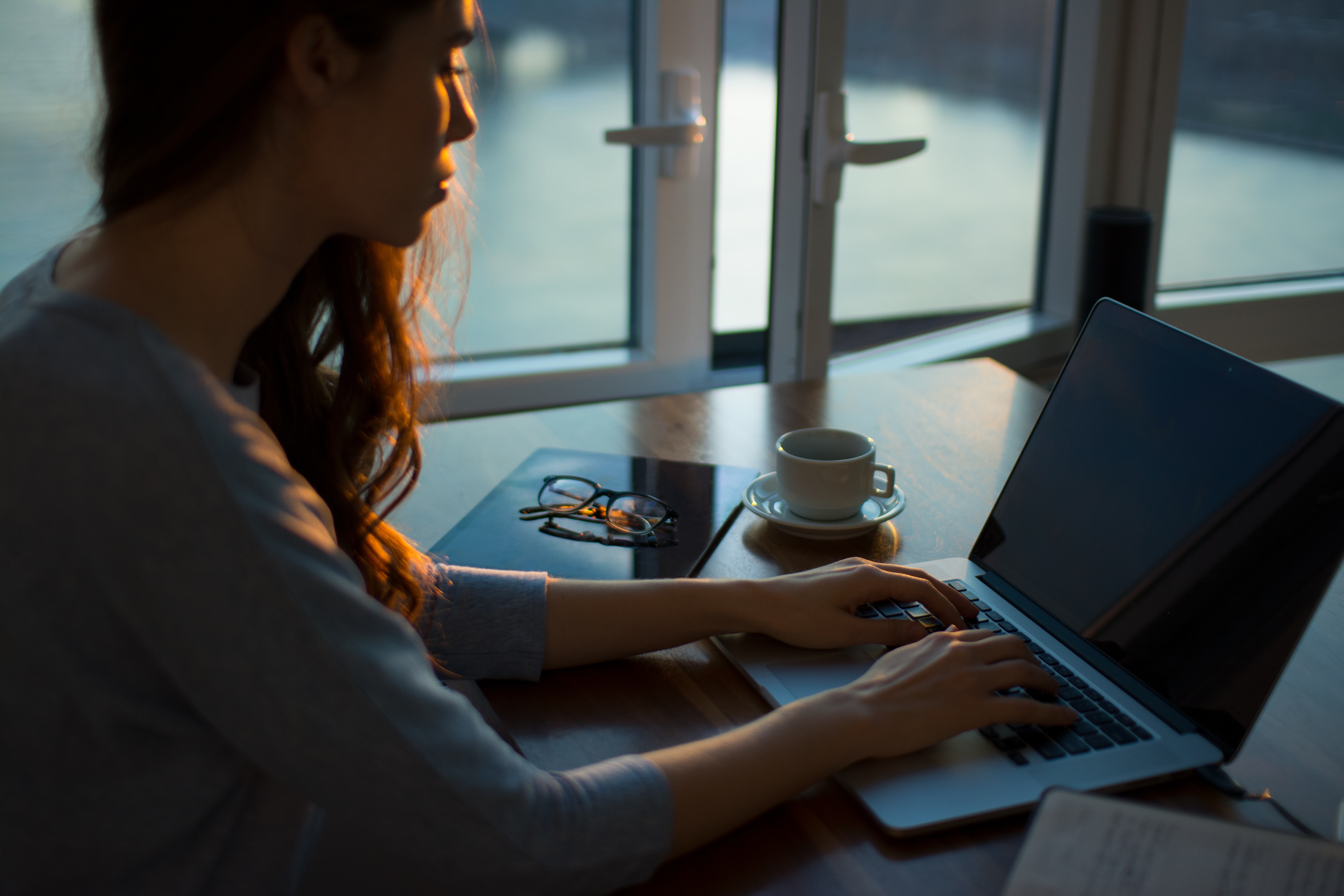 woman working on computer